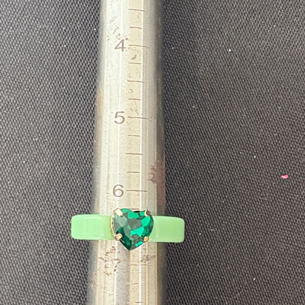 Emerald Green Heart Ring
